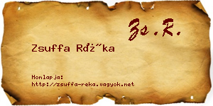 Zsuffa Réka névjegykártya